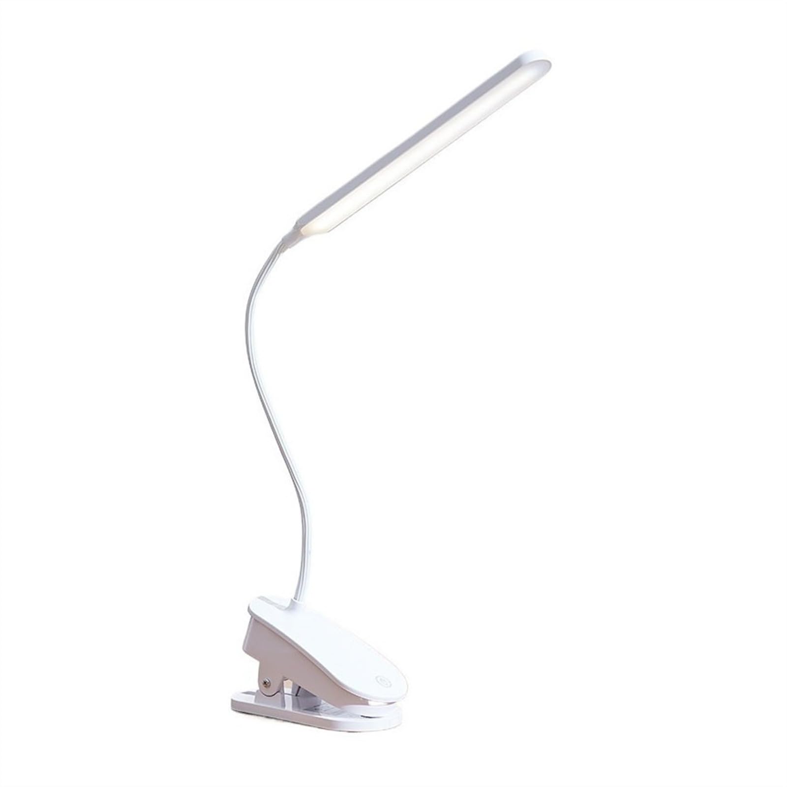 Lampara Escritorio Lámpara de escritorio LED recargable con abrazadera, 3 modos de luz y atenuación continua, luz de lectura portátil con protección for los ojos, cuello flexible, control táctil Flexo