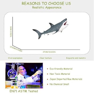 Megalodon Shark Figurine Prehistoric Movable Mouth Large Shark Toys Deep Sea Creature Ocean Animal Model for Kids Bath Toy Cake Topper