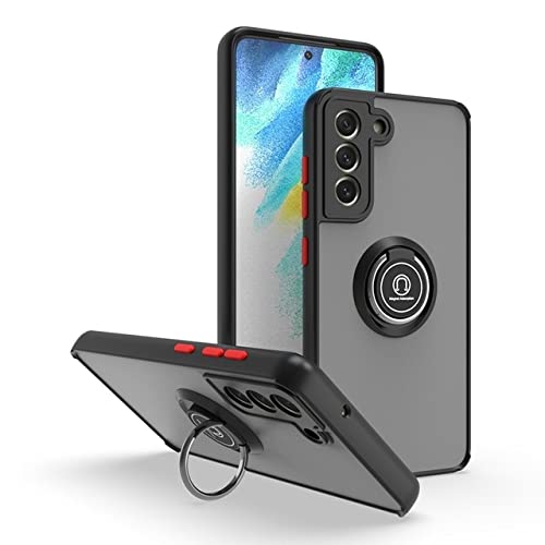 Funda de teléfono anticaída para Samsung S21FE con soporte rojo