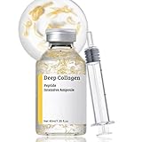 Silk Peptide Intensive Lifting Ampoule - Deep Collagen Serum Gesicht - Gold Silk Peptide Lift Korean Skincare Anti Aging Serum - Anti Falten Gesichtsserum Damen, Feine Linien Glätten