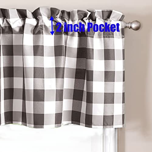 Ladity Water Proof Swag Valance For Window Kitchen Window Curtain 1 Panel Grey And White Classic Buffalo Checked Swag Country Farmhouse 54 Inch Wide By 36 Inch Long #TOP2