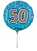 Produktbild Creative Converting Luftgefüllte Alter 50 Ballon mit Stick und Tischler, 45,7 cm blau