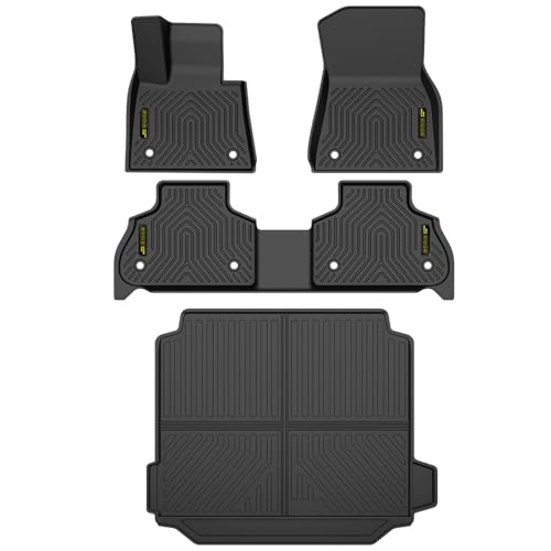 PIT66 Floor Mats & Cargo Liner Custom Compatible with BMW X5 2019 2020 2021 2022 2023 2024 2025 (Only for 5 Passenger) (Heavy Duty) 4-Piece Premium Al