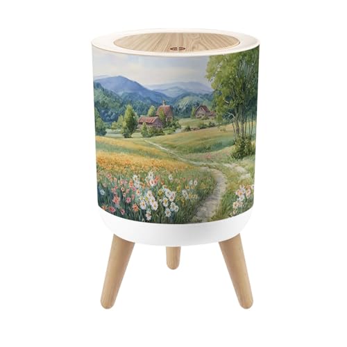 Caneca de basura redonda con tapa y patas 7 litros