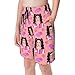 VAFZASC Boys Fashion Swim Trunks African American Black Woman Girl Art Pink, Quick Dry Board Shorts with Pocket and Adjustable Drawstring, 10-12