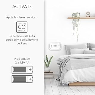 ELRO FC5003 Détecteur de Monoxyde de Carbone avec Écran | Capteur Électrochimique Durable de 10 Ans | Piles 3 Ans | CO Alarme Sonore 85dB