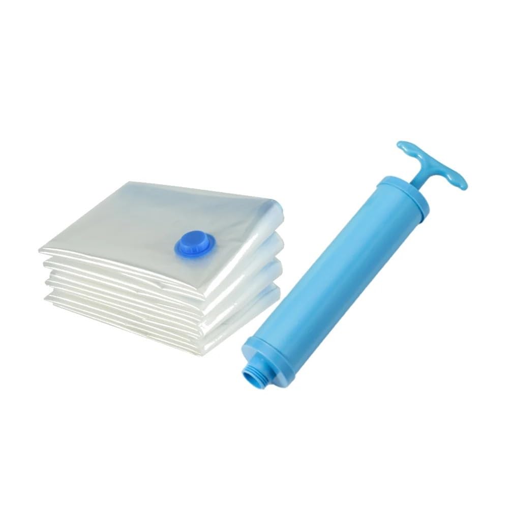 Vacuum Storage Bags 6PCS Vacuum Storage Bags Seal Bag With Pump Space Saving For Comforters Clothes Pillow Bedding Blanket(6PCS Bag Pump SetA,60x80cm)