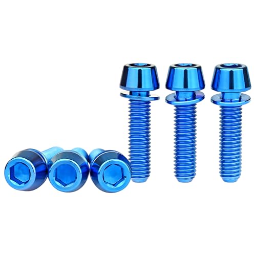 Image of Titanium M5x20mm Allen Hex Tapered Bolt Screw (Blue)