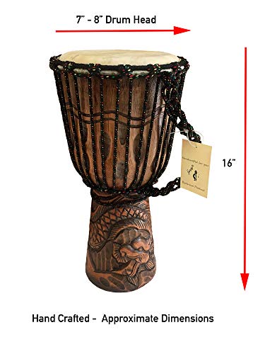 Jive Djembe Drum African Bongo Congo Wood Drum Deep Carved Solid Mahogany Goat Skin Professional Quality 16 Inch High  thumb #2