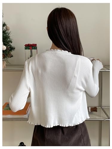 GORGLITTER Women's Knit Cardigan Open Front Button Down Crop Sweater Dressy Fashion Trendy 20252