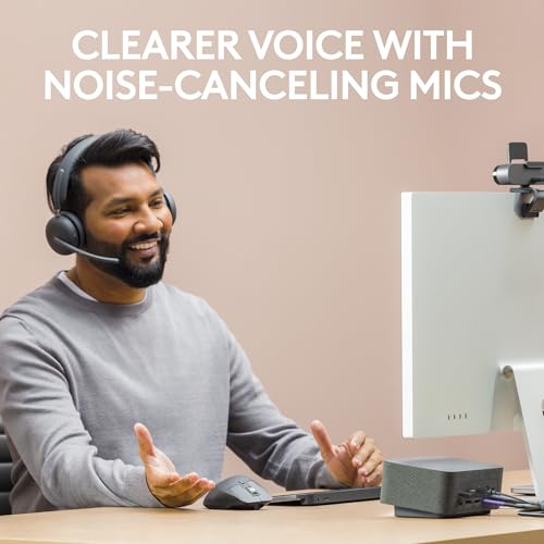 Image of Logitech Zone Wireless 2 Premium Noise Canceling Headset with Hybrid ANC, Bluetooth, USB-C, USB-A, Certified for Zoom, Google Meet, Google Voice, Fast Pair, Engineered for Intel Evo laptops, Graphite
