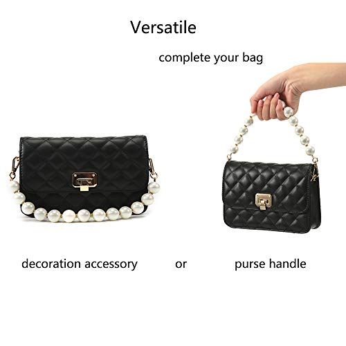 Xiazw Elegant Bead Pearl Handle Strap Chain Charms Accessory For Women Handbag,Purse,Clutch (Gold) #TOP6