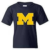 YS02 - Michigan Wolverines Primary Logo Youth T-Shirt - Small - Navy