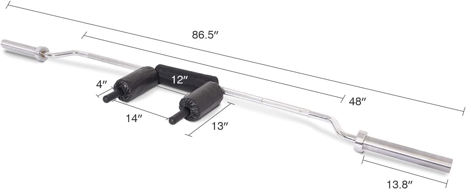 Olympic Safety Squat Bar - 700lbs, Shoulder & Arm Pads for Weight Lifting