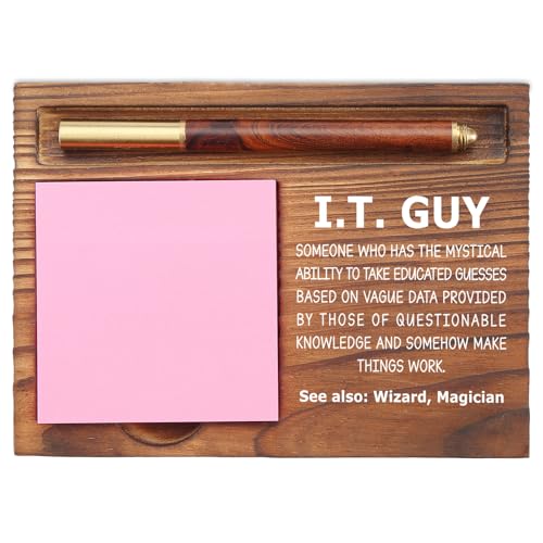 Funny IT Guy Sticky Note Holder, Tech Support Appreciation Gift, Geeky Desk Organizer for IT...