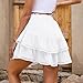 Skorts for Women Dressy Casual Flowy Shorts Boho Ruffle Tiered Skirts High Waist Mini Tennis Golf Skirt White X-Large