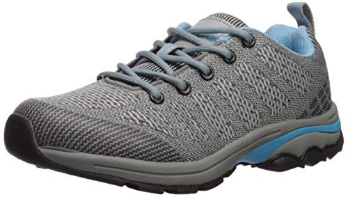 Propét Women's Petra Hiking Shoe, Light Grey/Light Blue, 12 Medium