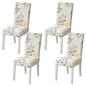 HZDHCLH Chair Covers for Dining Room Set of 4,Stretch Spandex Parsons Chair Slipcover 4 Pack,Washable Anti-dust Chair Seat Covers for Kitchen,Wedding,Party