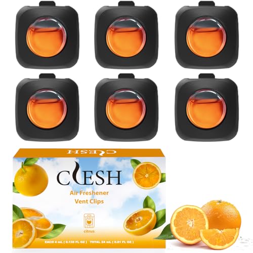 Car Air Fresheners, 6 Pack, Citrus, Car Fresheners Vent Clips, Long Lasting Air Freshener, Car Refresher for Men Women