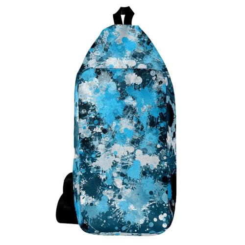 Sac à dos à bandoulière homme femme sac de poitrine bleu 16x36.5cm