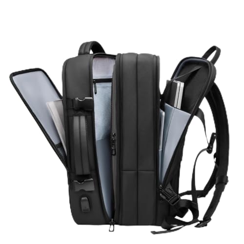 POIXM Vacuum Backpack with Pump for Travle, 60L Expandable Air Compression System, Water-Resistant,Carry-On Suitcase Luggage