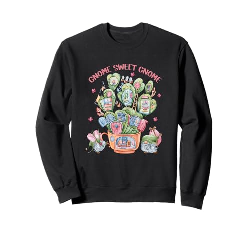 Introvert Home Sweet Cactus Home Graphic Women Funny Gnome Sweatshirt