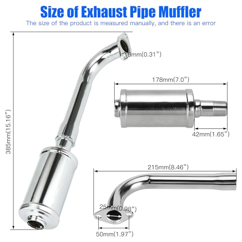 YOXUFA Air Filter Exhaust Header Muffler Silencer Stage 2 Assembly For Predator 420cc 301cc 389cc GX390 GX270 8hp 13hp Mini Bike Go Kart Golf Cart Lawnmower OHV Clone Engine Parts by YOXUFA - Image 4