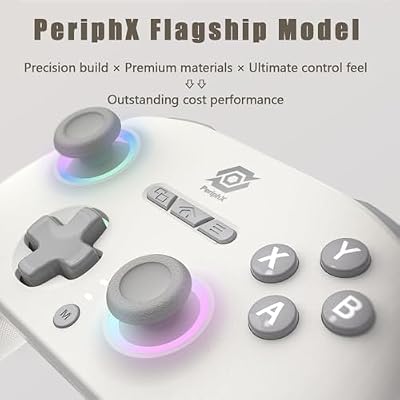 PeriphX Wireless PC Controller with 1000Hz Polling Rate, Switchable Hall and Tactile Triggers(Long/Short Travel Triggers), Hall Joysticks, Turbo, Macro, RGB Lighting, 2.4G Bluetooth Wired, Compatible with Windows PC/ Switch1,2/Steam Deck/Android/iOS