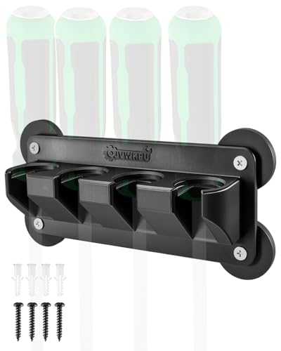 Magnetic 4-Slot Pry Bar Holder with Mounting Holes Magnetic Tool Organizer for Garage Toolbox Wall Mount or Magnetic Storage Rack for Pry Bars T Bars and Long Tools