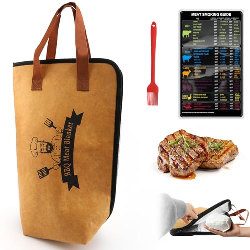 Image of BBQ Blanket for Resting Meat, Insulated BBQ Blankets for Brisket/Beef/Pork Shoulder/Turkey, Includes Grill Brush