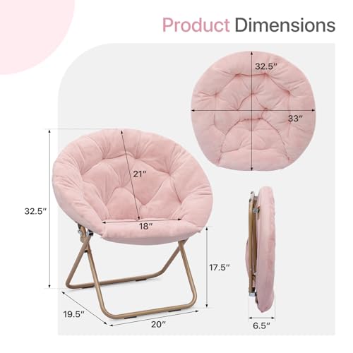 Sillón Plegable Peluche Rosa claro miniatura 3