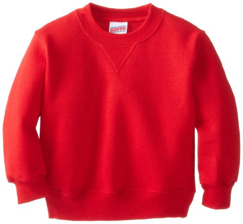 Soffe Little Boys' Crew Sweatshirt, Red, Small