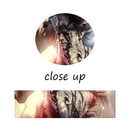 Figure Series Home Decor Artwork Native American Indian Warrior Feather Headdress And Horse Wall Art 5 Piece Paintngs Mystic Print On Canvas Framed For Living Room Hooks Ready To Hang(60''Wx32''H) #TOP5