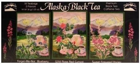 Alaska Alaskan Black Wildflower Tea Sampler 18c ct 3 Flavors