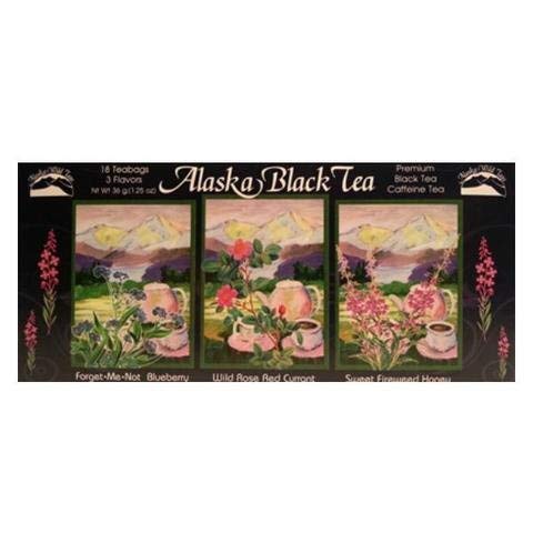 Muestra de té de flores silvestres negras de Alaska Alaska 18c ct 3 sabores
