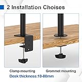 GRIFEMA Dual Monitor Arm for 13-32 inch Screens, Dual Monitor Stand for Desks Mount, Height Adjustable, Rotate 360° Tilt ±90° Swivel ±90° , VESA 75/100mm, MAX. 9KG, GB2001-2 - Image 6