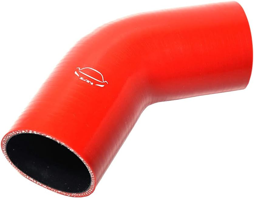 4-Ply Reinforced 45 Degree 3" ID Elbow Silicone Hose Coupler for Turbo/Intercooler/Piping (RED 3'')