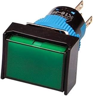 K16-190-G-24V, LED Pilot Lamp, 16mm Panel Hole, Rectangular Head, IP65, Green, 24VDC