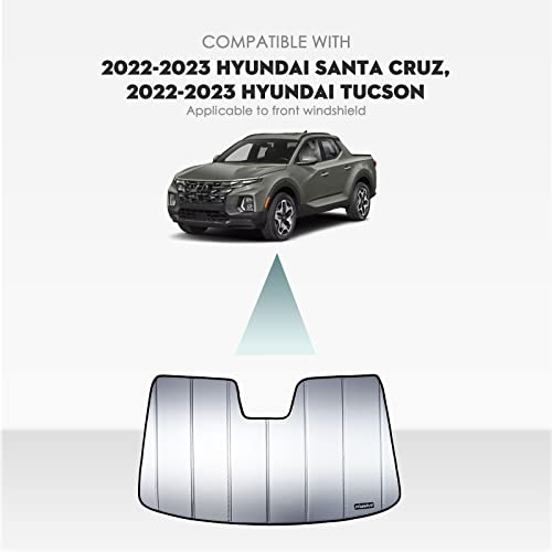 Pigenius Windshield Sun Shade For 2022-2023 Hyundai Tucson/Santa Cruz, Custom Fit Front Window Shade - Ultimate Folding Sunshade - Grey #TOP1