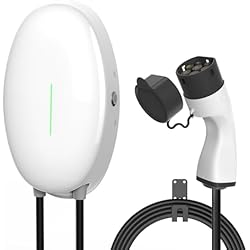 Cargador Wallbox Teskee Cargador EV Tipo 2 Wallbox Home Smart EV Estación de Carga para Todos los vehículos eléctricos y Autos híbridos enchufables Uso en Exteriores e Interiores Máx 7,2kW 32A 6 Metros Monofásico