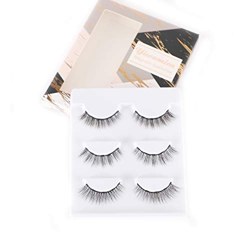 Yiwamica Magnetic Eyelashes to Use with Magnetic Eyeliner 5 Magnets False Lashes 3 Style