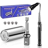 Universal Socket Tools Gifts for Men Socket Set with Magnetic Pickup Tool Super Socket Unscrew Any B