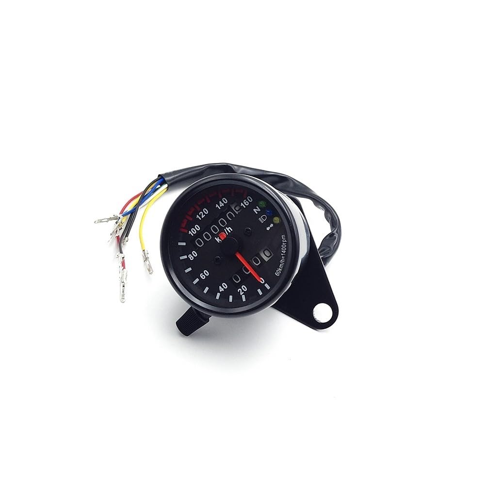 Motorcycle Odometer Gauge Motorcycle 12V 60km/h Dual Odometer Tachometer Gauge Speed Meter Night Light Instrument Assembly Modified Universal