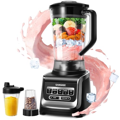 La Mejor Selección de licuadoras para frappe disponible en línea para comprar. 42 SANGKEE Licuadora Professional Procesador de Alimentos Batidora con 6 Cuchillas, 1.85L Licuadora para Hielo y Frappe, Portatil Vaso de 500ml, Bebidas de Frutas Congeladas Smoothies...