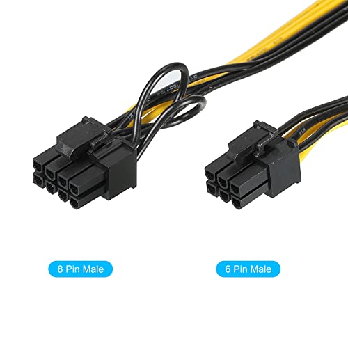 Cable PCIe 6 a 8 pines PATIKIL con conectores robustos para alimentación de GPU de 220 mm 4