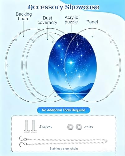 Acrylic Jigsaw Puzzle Suncatcher Point Star Adult Puzzles Gift Puzzle Sun Catcher Home Decor Gifts Mothers Day Birthday Christmas Holiday for Women Mom Nana Men Wife Her 7.4 Inch 83 Pieces - 5