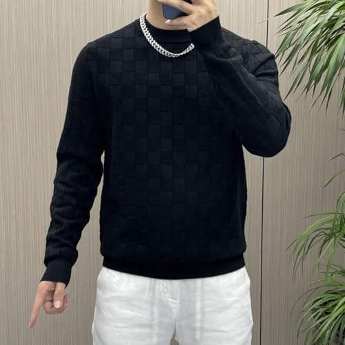 Men's Plaid Sweater Long Sleeve Sweater Sweater Sweater Contrast Color Design Autumn and Winter Thick Sweater2