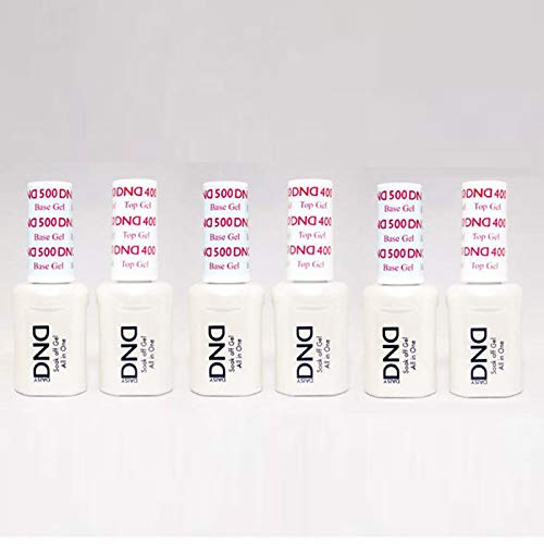 DND Daisy Duo Soak Off Gel Top Coat 400 & Soak Off Gel Base Coat 500 (3 Packs)