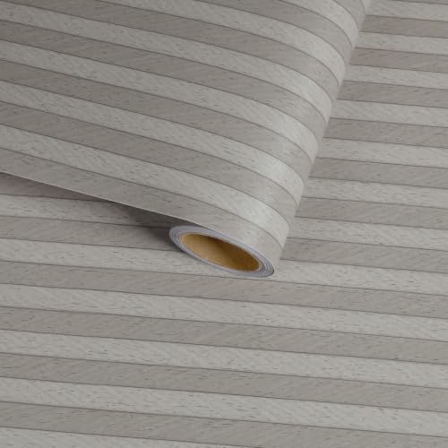 VaryFloral Carta da Parati Adesiva Muro Legno Grigia Beige...