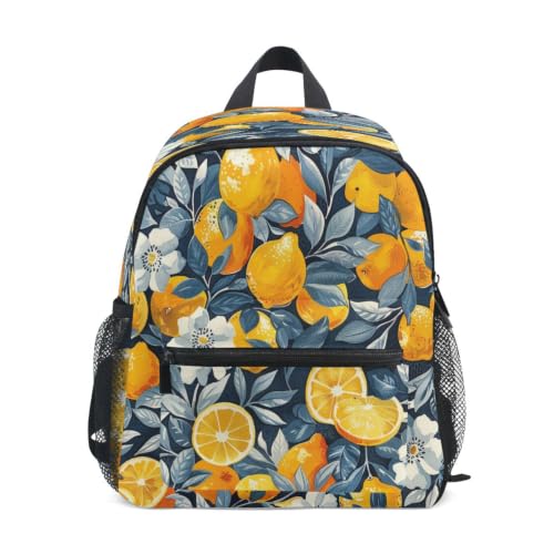 Sac à dos préscolaire citrons bleus et cartable enfant pour fille et garçon